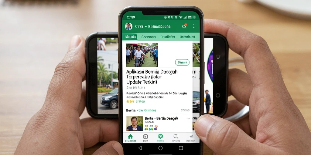 Antarmuka C789 yang menarik dan informatif untuk berita daerah.