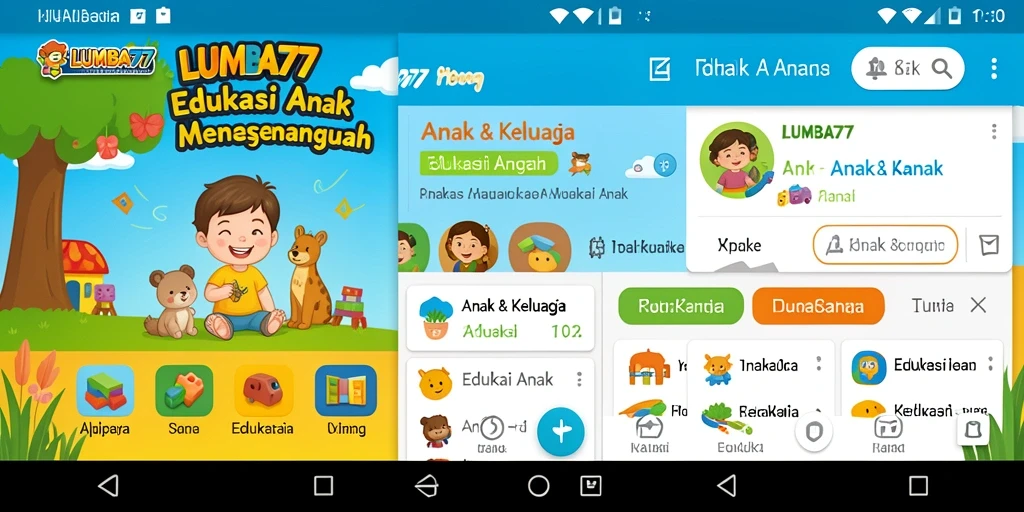 Tampilan antarmuka LUMBA77 yang ramah anak