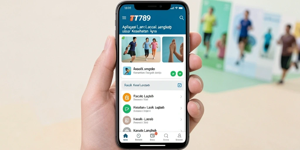 Antarmuka aplikasi TT789 untuk pelacakan langkah harian.