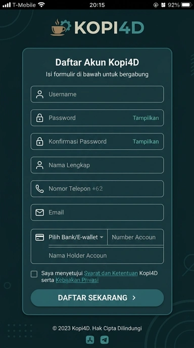 Panduan Mendaftar Akun Baru di kopi4d